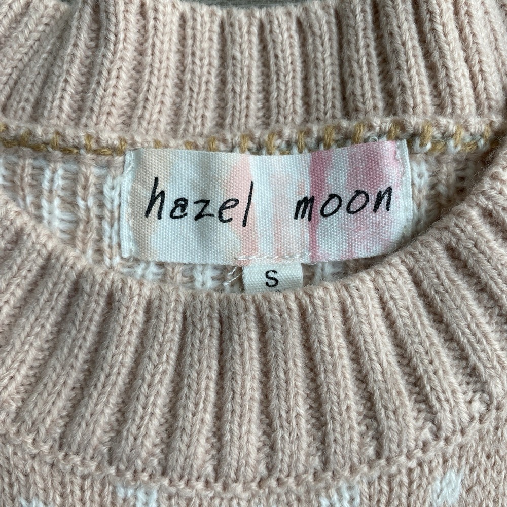 Hazel Moon Small Pink Preppy Sweater Vest Cozy Argyle Sleeveless Women's 1409 - Picture 3 of 6